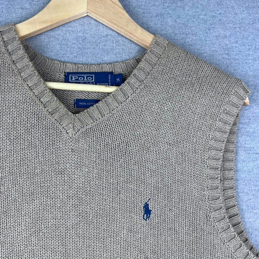 Vintage Ralph Lauren Polo‎ Sweater Vest Mens M Tan Classic Preppy